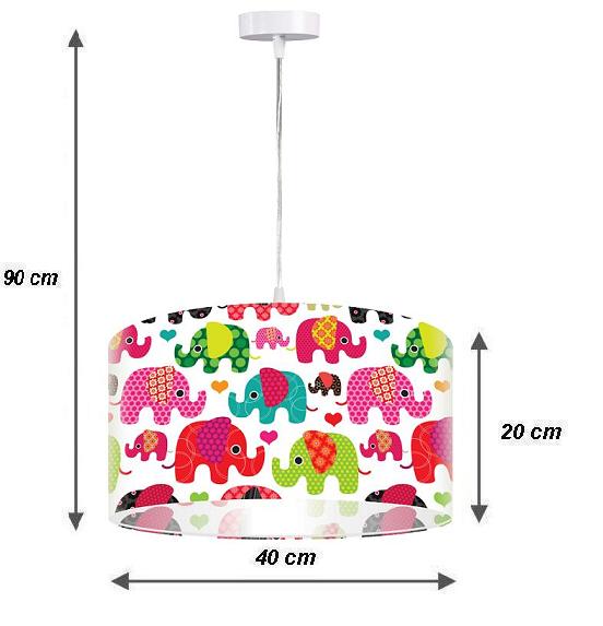 Dětské závěsné svítidlo Rainbow Elephants
